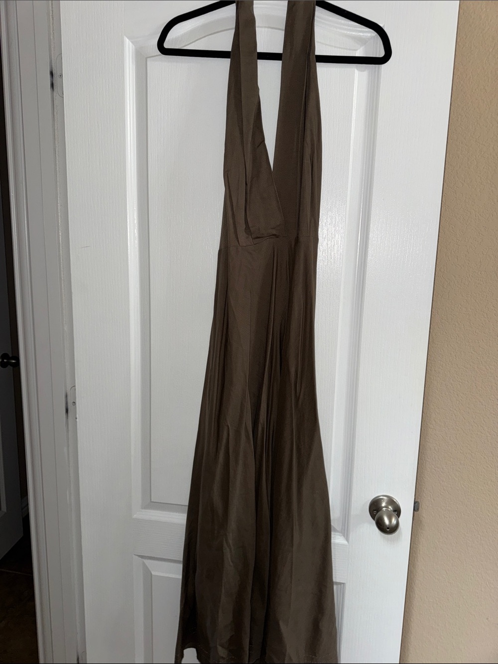 Zara Olive Halter Maxi Dress